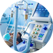 Life-support equipment (e.g., ventilators, defibrillators)